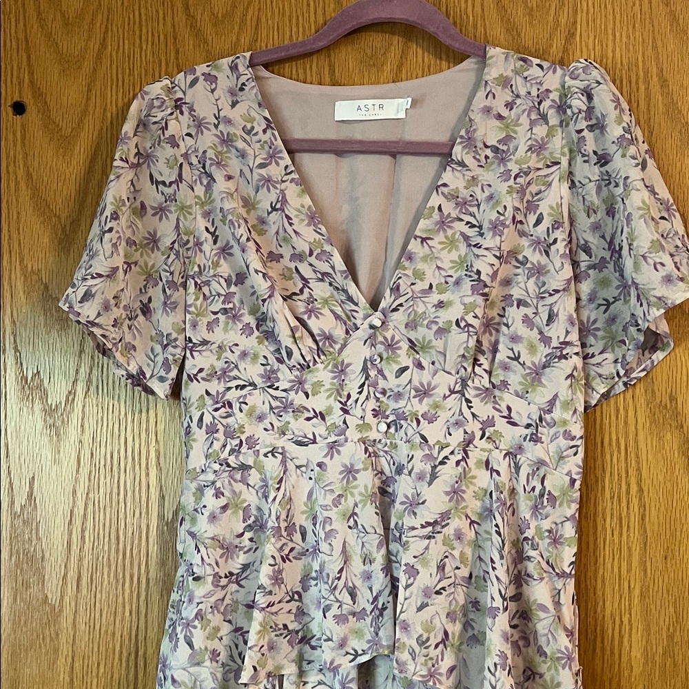 Astr Floral Maxi Dress - Purple and Green